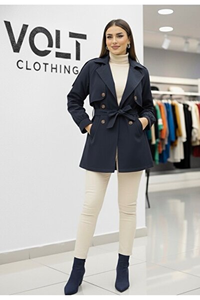 VOLT CLOTHİNG Apolet Windproof Trench Coat
