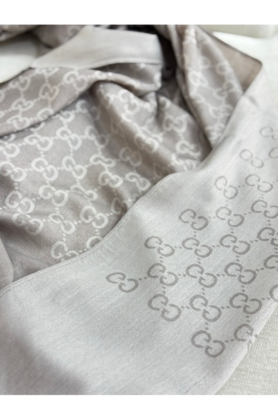 Şalcı G desen taş rengi YÜN İPEK pamuklu şal çift renkli 4 mevsime uygun