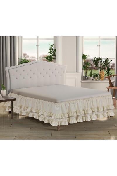 KUM SAATİ Gelin Keten Fırfırlı Baza Eteği Tek Kişilik