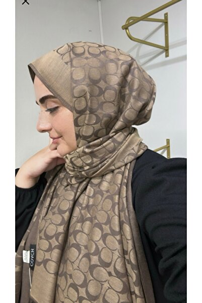 Şalcı C desen gold renk YÜN İPEK pamuklu şal çift taraflı 4 mevsime uygundur