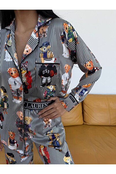 eboxluxury Satin pajamas with Printed