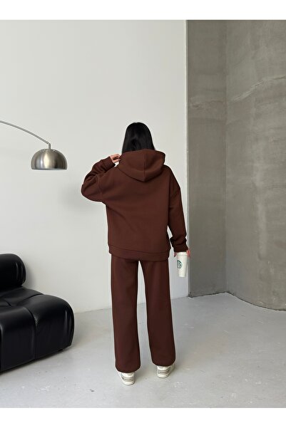 moda paketi Σετ αθλητικής φόρμας 3 νήματα Σ επένδυση fleece με λεπτομέρεια κεντήματος