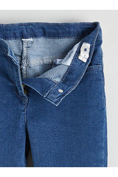 LC Waikiki Blue Flared Girls' Jean Pants with Bow Detail