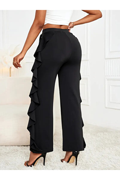 TBL DEKOR    Women's High Waist Flounce Side Pockets Sandy Pants