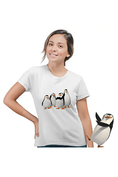 OEM Tricou Femei Pinguinii din Madagascar All Gang