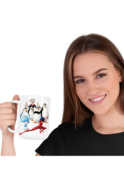 OEM Mug The Penguins of Madagascar The Smurfs Miraculous Popeye the Sailor