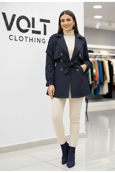 VOLT CLOTHİNG Apolet Windproof Trench Coat