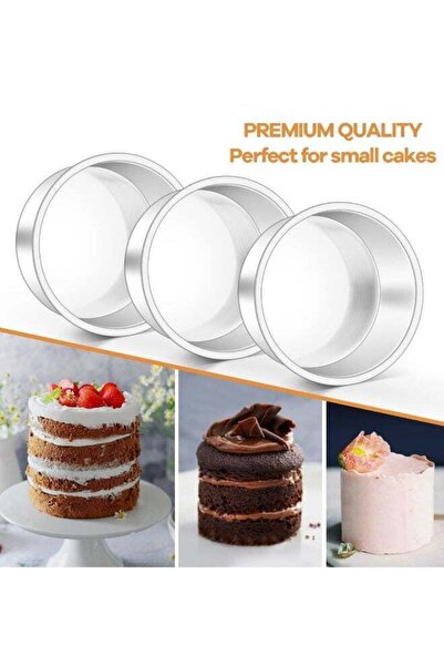 Generic 2 Pack 8 inch Non-Stick Deep Aluminum Round Cake Pan with Removable Bottom