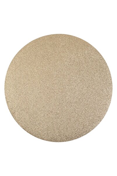 OEM Round Plate Holder with Beige Champagne Glitter for Christmas Ø38cm