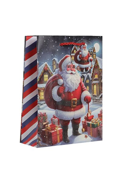 OEM Sacosa Cadou cu Model Mos Craciun Glitter Holografic & Peisaj Nins