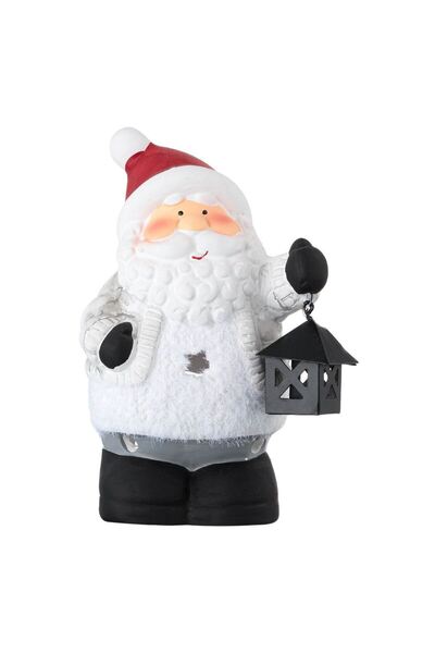 OEM Ceramic Christmas Lantern Santa Claus Figure with Pill Candle Lantern 8x6x14cm