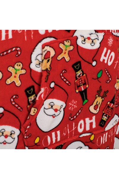 OEM Red Velvet Family Christmas Hooded Poncho & Figurines for Kids - One Size