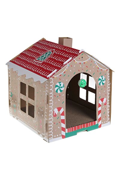 OEM Interactive Cat Scratching Toy Gingerbread House 49x47x40cm