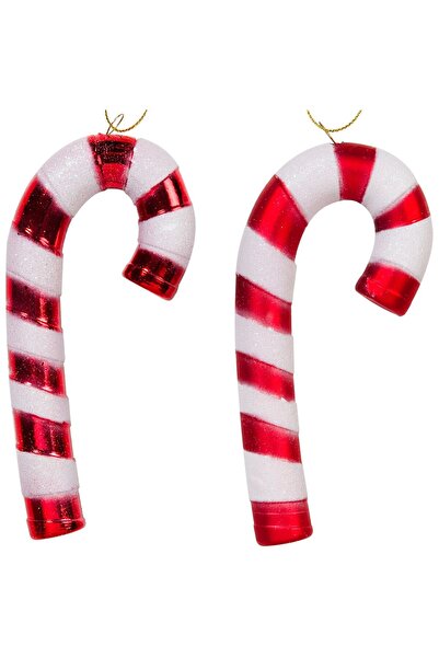 OEM Set Ornamente de Craciun Bastonase Rosii Albe 14cm - 4buc