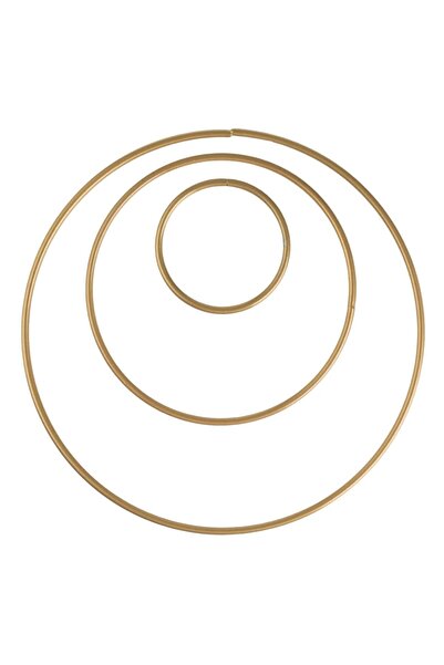 OEM Set of Decorative Gold Metal Christmas Rings Ø5cm Ø10cm Ø15cm - 3pcs
