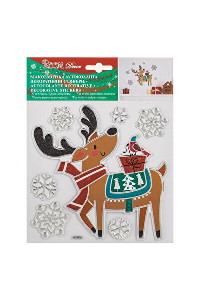 OEM Autocolante Decorative de Craciun Ren Cadouri Fulgi 18x23cm