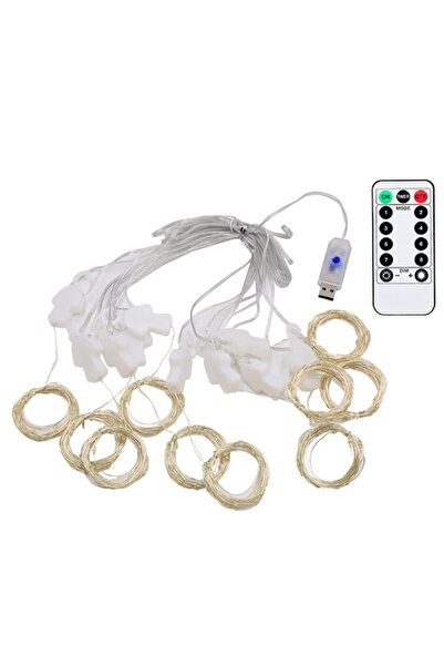 SUPER TRENDS LED Curtain Light 3x3 m, 300 LEDs, USB & Remote Control, 8 Lighting Modes, Warm White