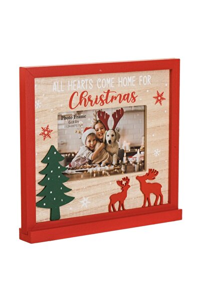 OEM Christmas Photo Frame with Colorful Wooden Frame Reindeer 24x22cm