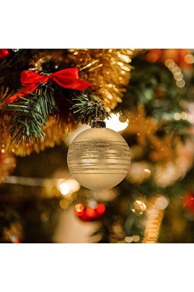 OEM Set of Gold Christmas Baubles Matt Glitter Ø6cm - 6pcs