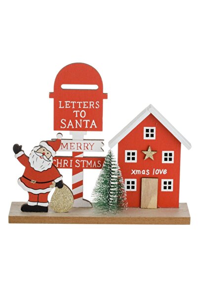 OEM Decoratiune din Lemn de Craciun Casa Cutie Postala Mos Craciun Brad 20x17...