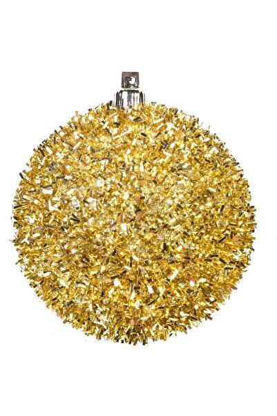 OEM Set of Golden Tinsel Christmas Baubles Ø8cm - 6pcs