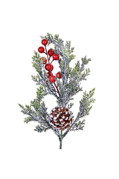 OEM Crenguta Decorativa de Brad de Craciun Conuri Pomusoare Zapada 43cm