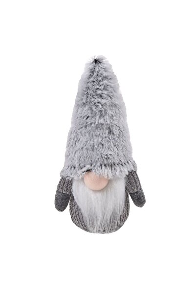 OEM Decorative Christmas Figurine Gnome Gray Fur Hat 31cm