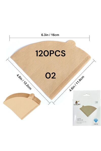 LUXURY Coffee Filters / Filter Papers v60 Brown 400-Count Filter Paper Set Size 02 High Quality