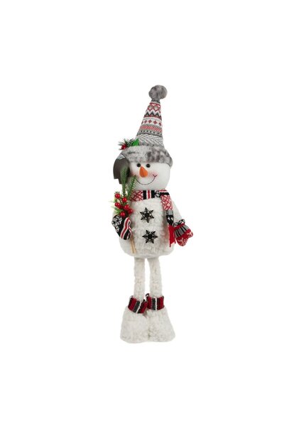 OEM Figurina Decorativa de Craciun Om de Zapada Alb Gri Lopata 75cm