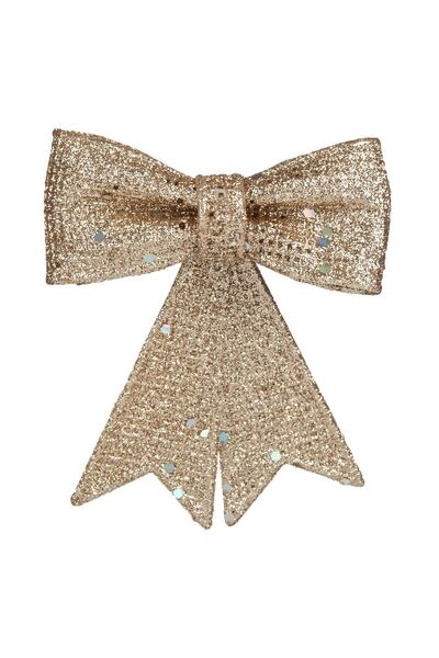 OEM Χριστουγεννιάτικο Διακοσμητικό Κάλυμμα Μπεζ Σαμπανί με Γκλίτερ 9εκ.