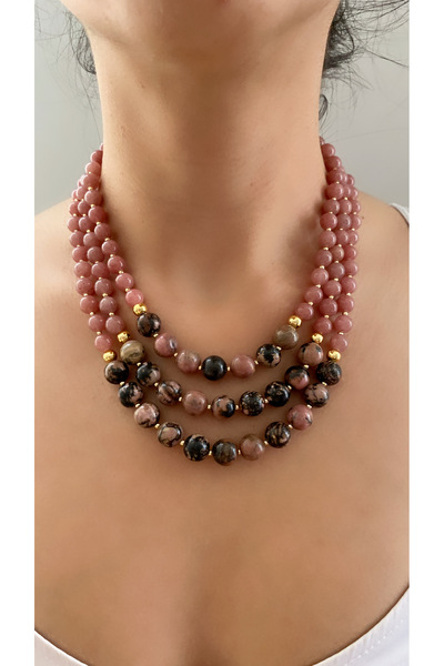 Takkı by Handan Rodokrozit Taşı tasarım kolye .