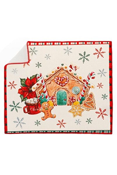 OEM Textile Dish Dryer Ecru Gingerbread House 45x40cm