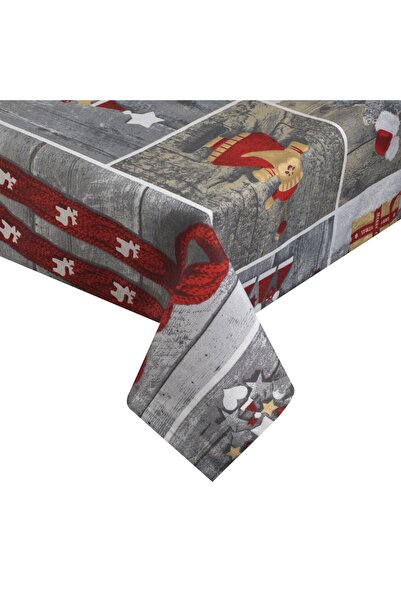 OEM Christmas Decorative Tablecloth Grey Moz Christmas Tree Heart 240x140cm