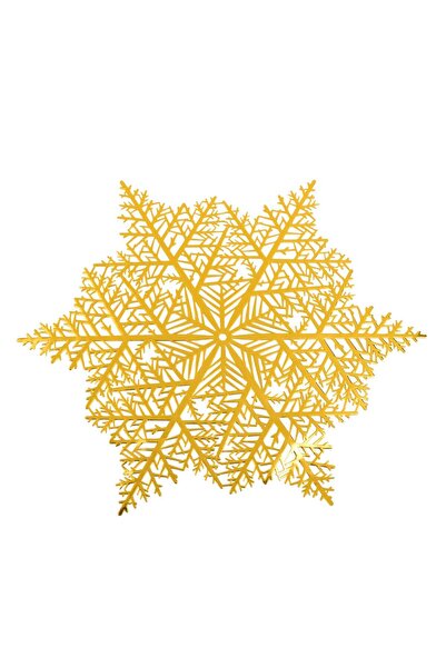 OEM Gold PVC Foil Christmas Snowflakes Plate Holder 38cm