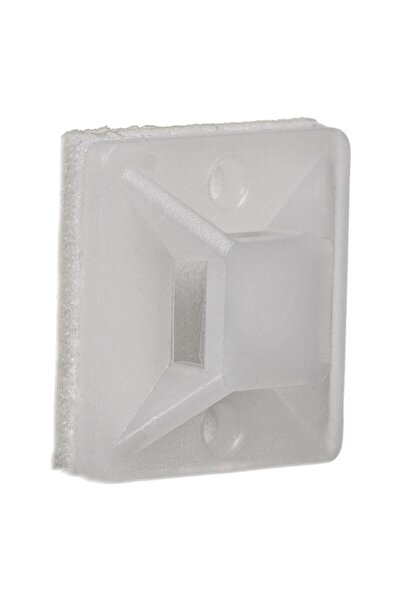 OEM White Plastic Self-Adhesive Holders for Cable Ties 2x2cm - 25pcs