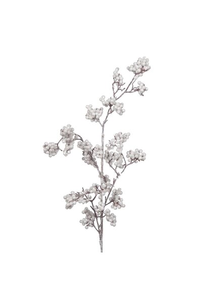 OEM Διακοσμητικό Χριστουγεννιάτικο Κλαδί με Μικρές Λευκές Μπάλες Γκλίτερ 76 ε...