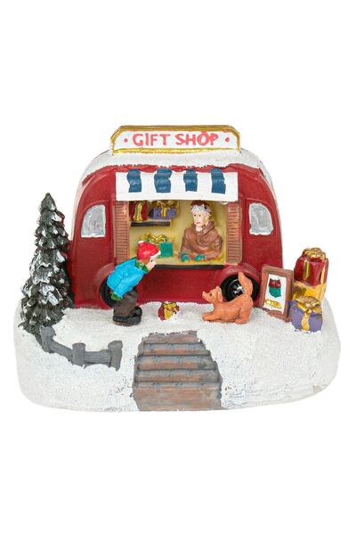 OEM Χριστουγεννιάτικη Σκηνή Παιδικό Κατάστημα με Φωτιστικό LED 13x7x10.5cm