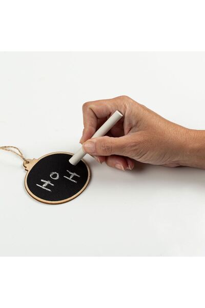 OEM Christmas Creation Set Wooden Ornaments Blackboard with Chalk - 6pcs