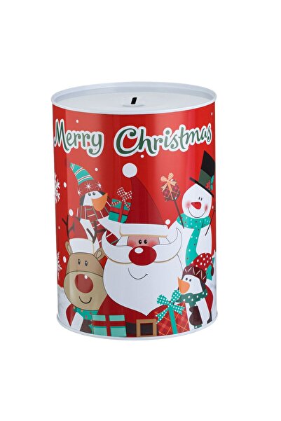OEM Χριστουγεννιάτικο Μεταλλικό Κουτί με Φιγούρες Ø15.5x21.5 εκατοστά