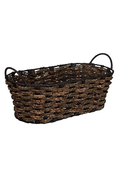 OEM Cos Decorativ de Bucatarie Oval Impletit Maro 39x21x17cm