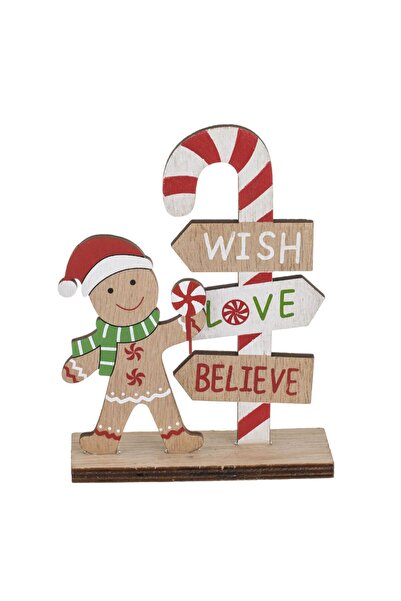 OEM Ξύλινη Διακόσμηση Ανθρωπάκι από Μελόψωμο σε σχήμα Γλειφιτζούρι  "Ευχή Αγά...