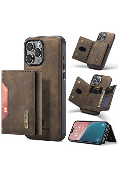 HYPERSOFT Iphone 16 Pro (6.3 inç) Uyumlu 2'si 1 Arada Ayrılabilir Cüzdanlı Ka...