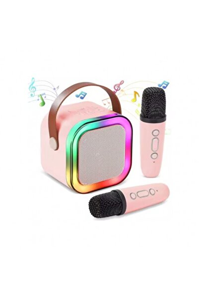 UNİBOX Portable Karaoke Speaker for Kids with 2 Wireless Microphones, RGB LED, Bluetooth, FM Radio