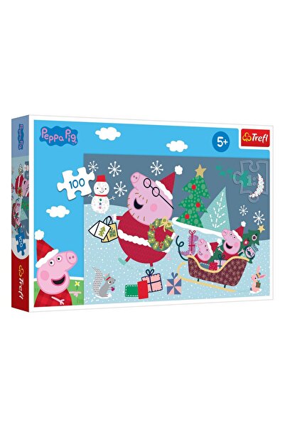 OEM Peppa Pig Christmas Puzzle with Family in Sleigh (100 pieces) - Trefl