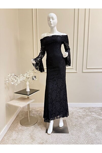 MYROSE SA فستان دانتيل اوف شولدر