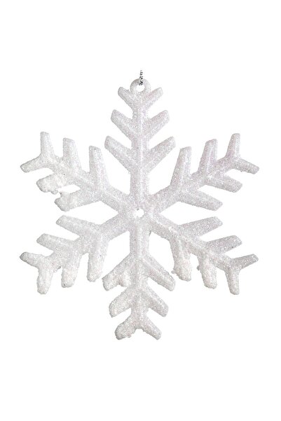 OEM Christmas Ornament Iridescent White Snowflake 10cm