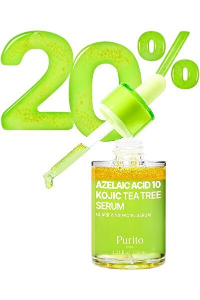 Purito Azelaic Acid 10% + Kojic & Tea Tree Serum, 30 ml – Triple Active for Breakouts & Marks