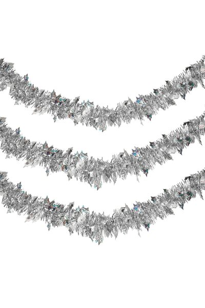 OEM Beteala de Craciun Argintie Tinsel 3m x 8cm
