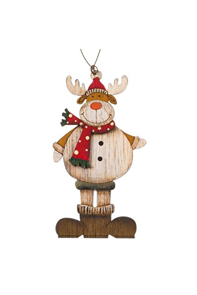 OEM Ornament Brad de Craciun Vintage Cerb din Lemn 11.5cm