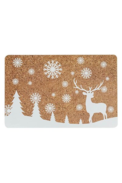 OEM Christmas Cork Plate Holder with White Pattern